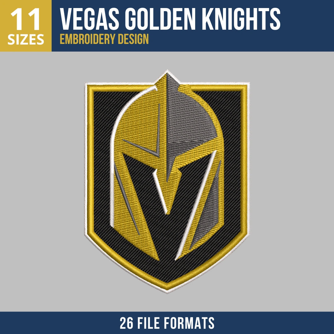 Vegas Golden Knights Knight Helmet Embroidery Design