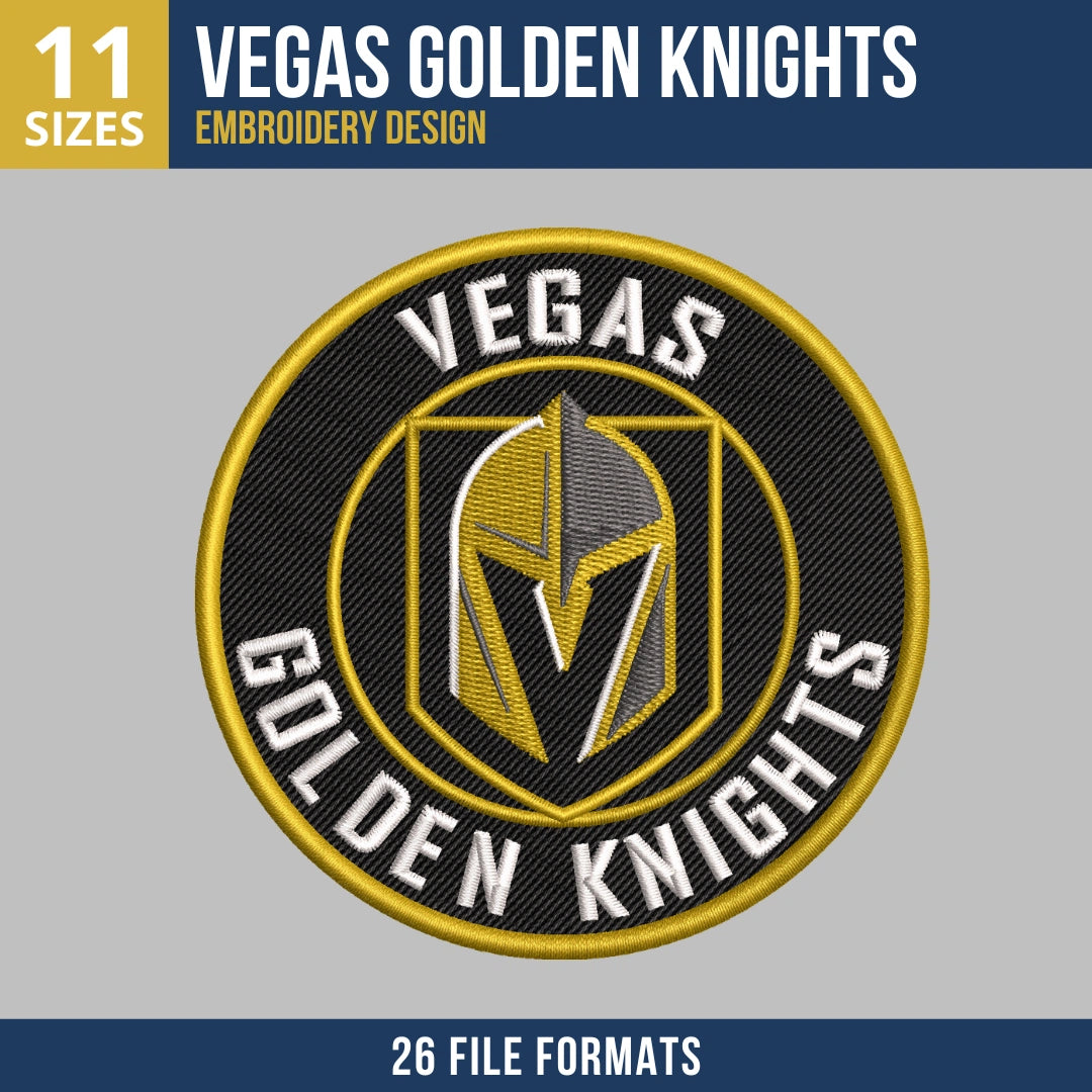 Vegas Golden Knights Circular Crest Embroidery Design