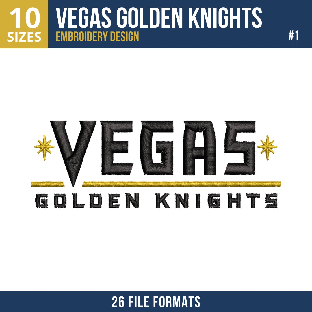 Vegas Golden Knights Embroidery Design Bundle