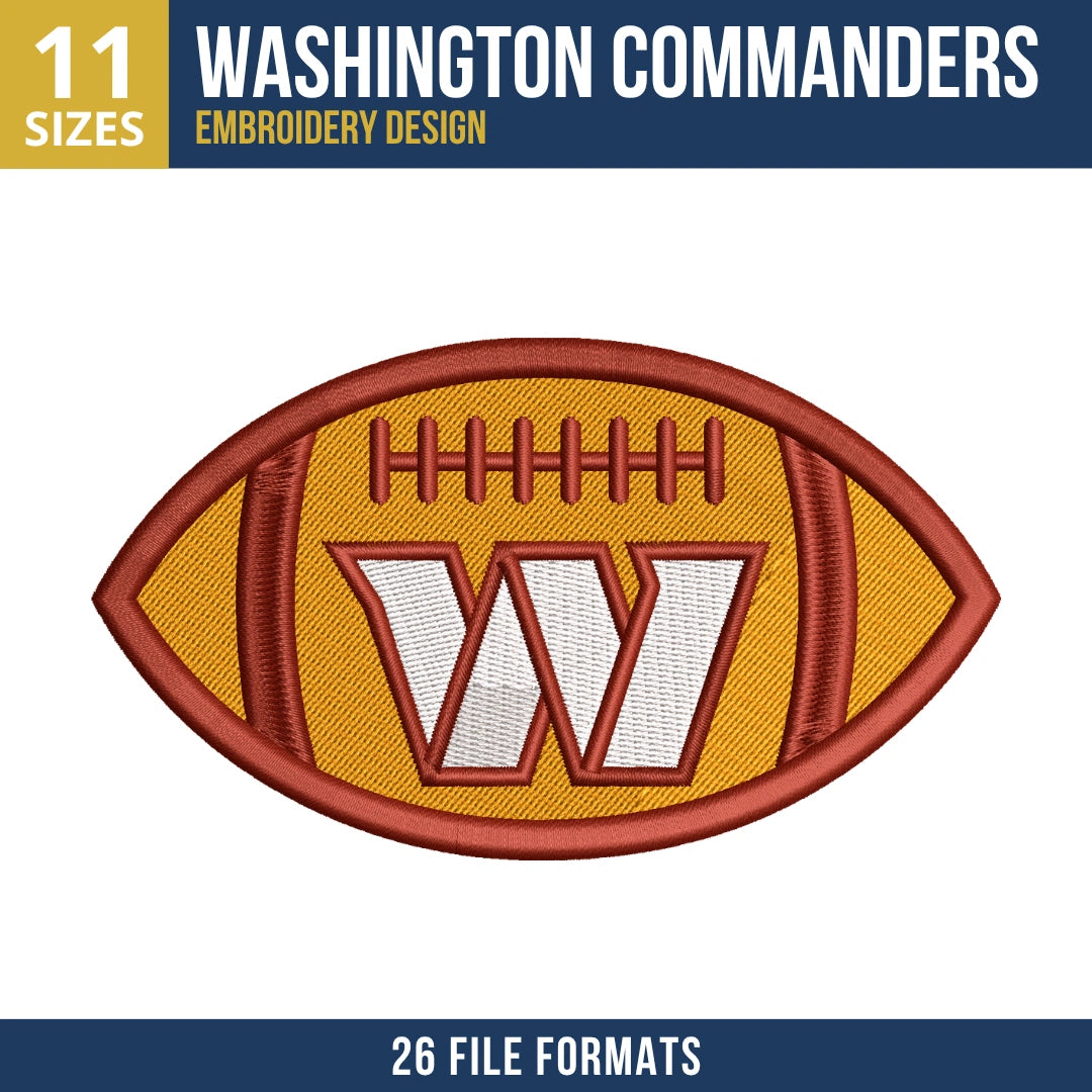 Washington Commanders Football Embroidery Design