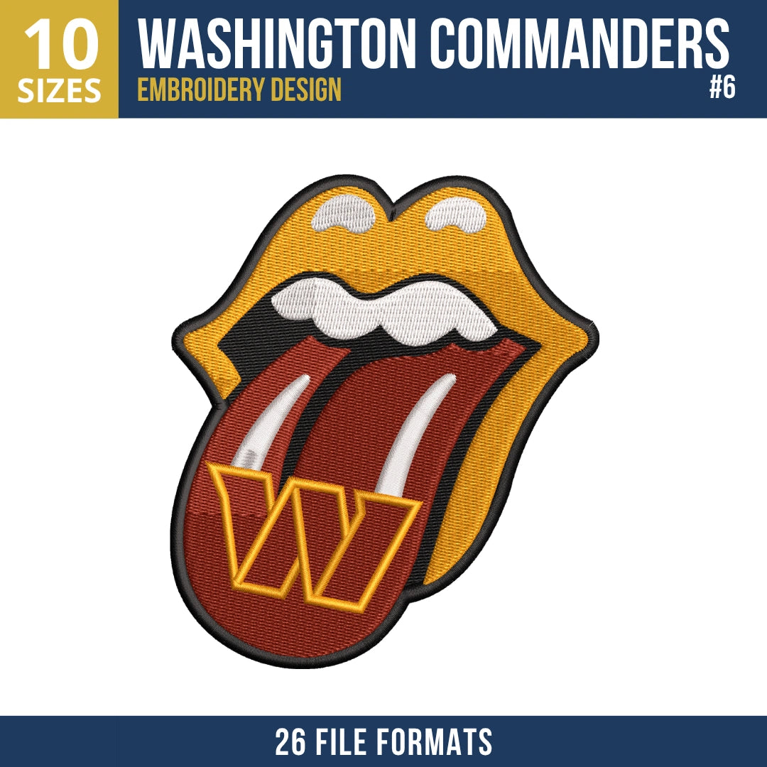 Washington Commanders Embroidery Bundle | 8 Designs