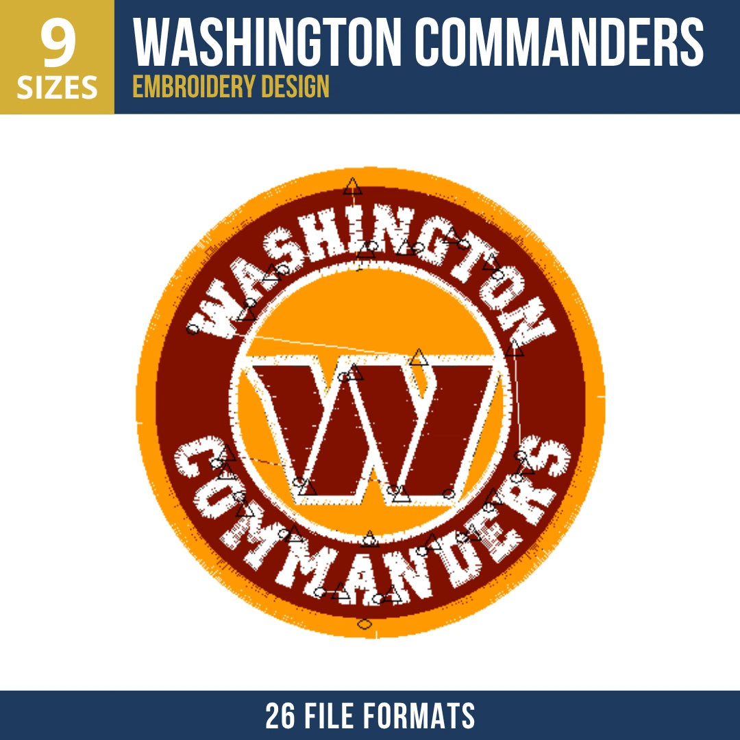 Washington Commanders Circular Badge Embroidery Design