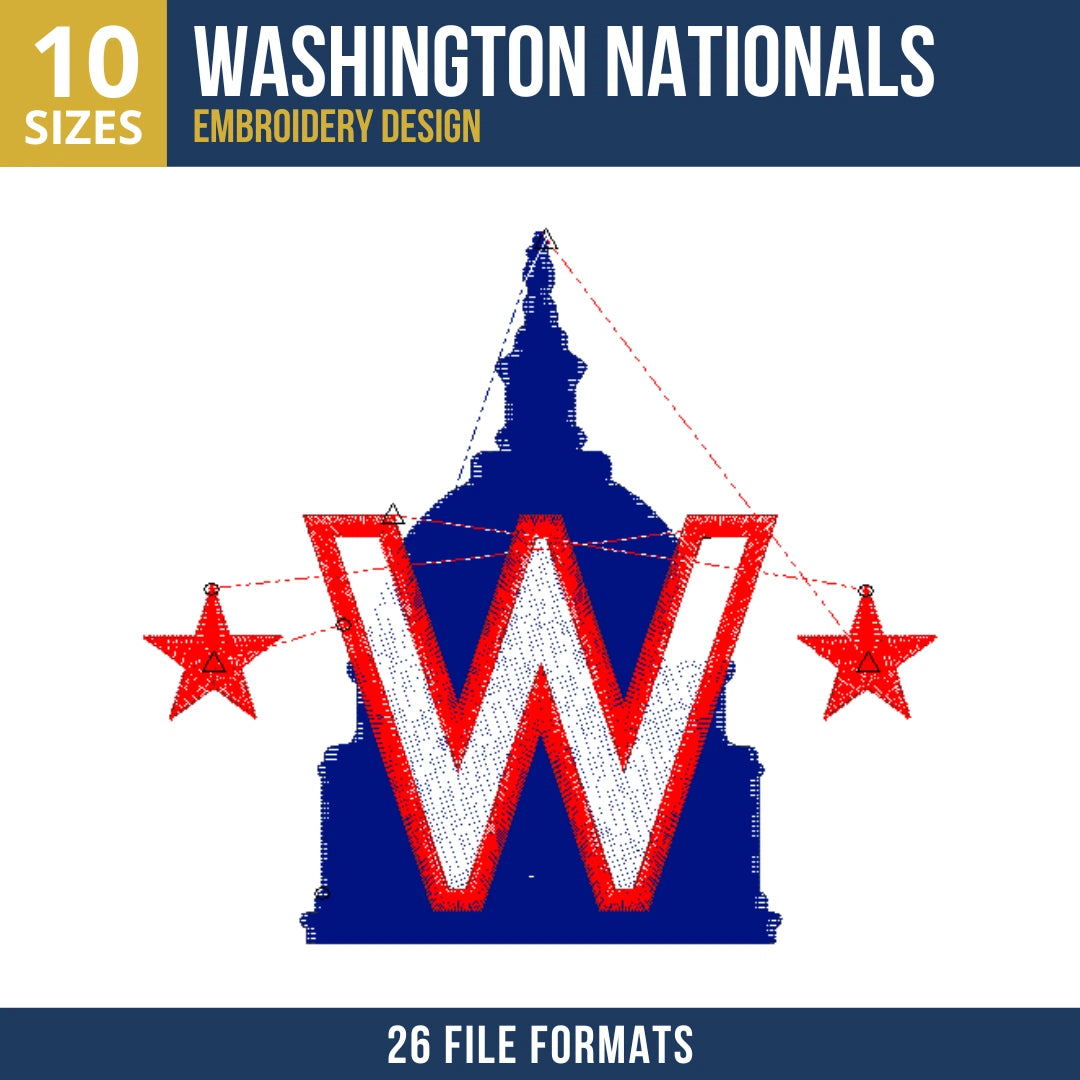 Washington Nationals Capitol Dome W Embroidery Design