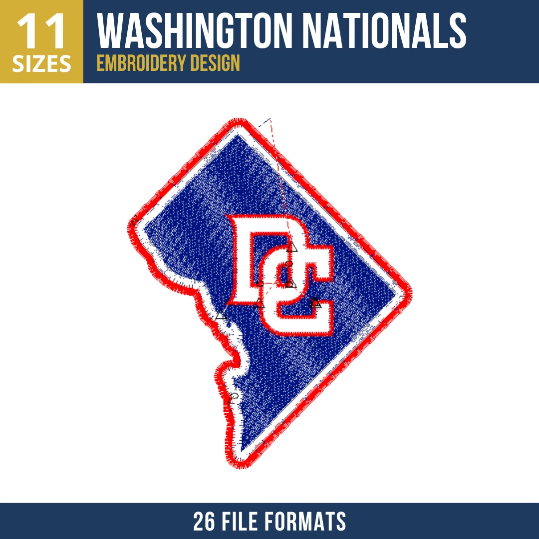 Washington Nationals DC Diamond Badge Embroidery Design