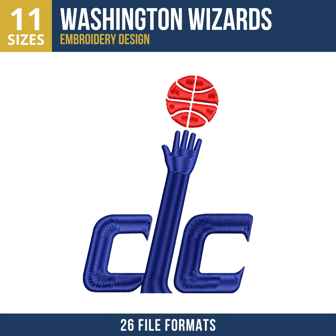 Washington Wizards DC Embroidery Design