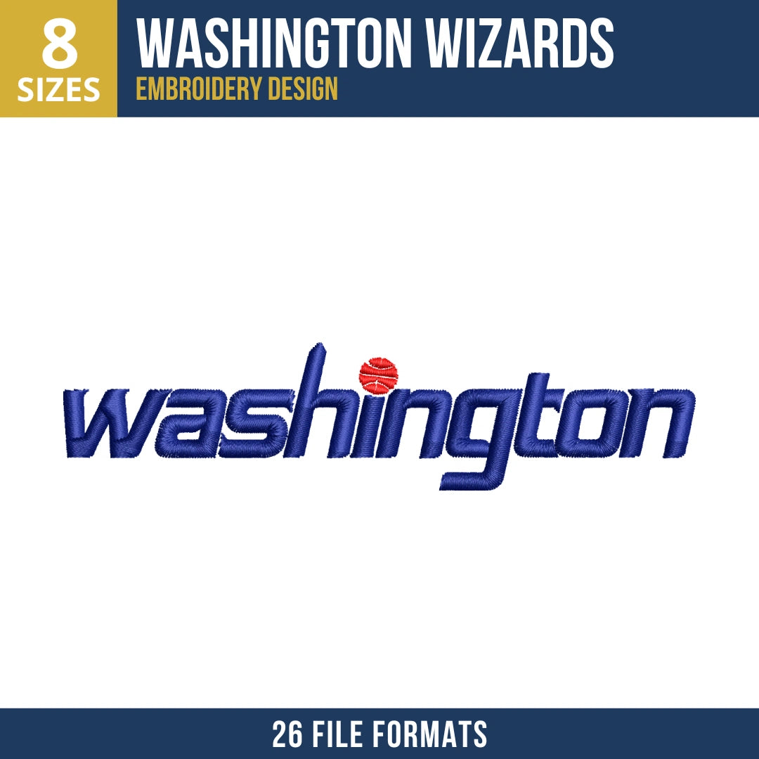 Washington Wizards Washington Wordmark Embroidery Design
