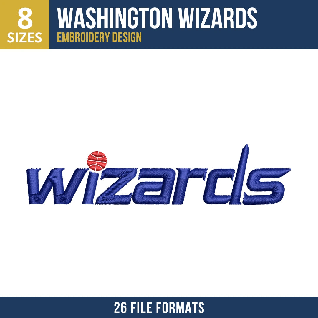 Washington Wizards Wizards Wordmark Embroidery Design
