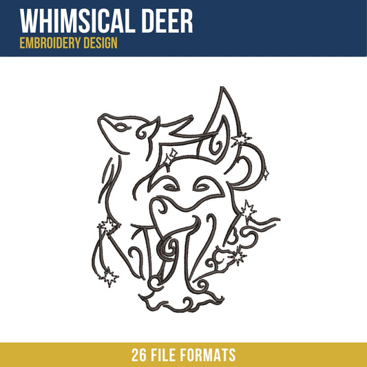 Whimsical Deer Embroidery Design