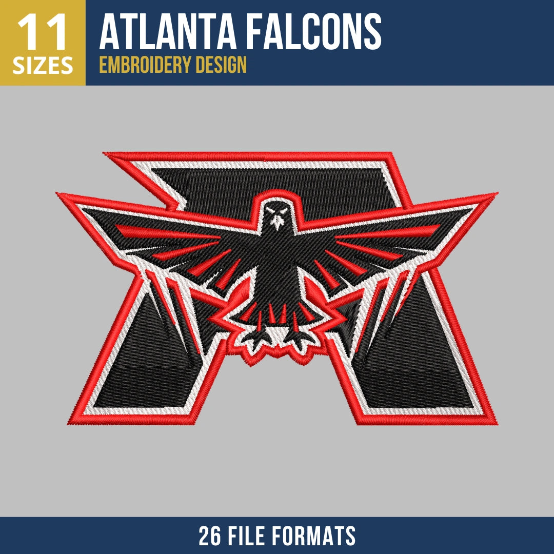 Atlanta Falcons Vintage A Football Embroidery Design