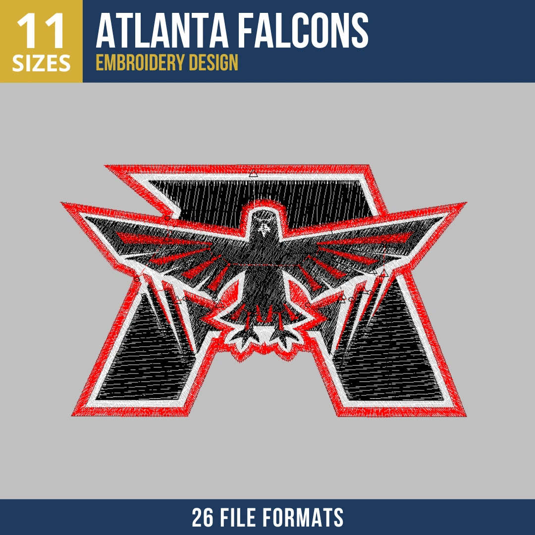 Atlanta Falcons Vintage A Football Embroidery Design